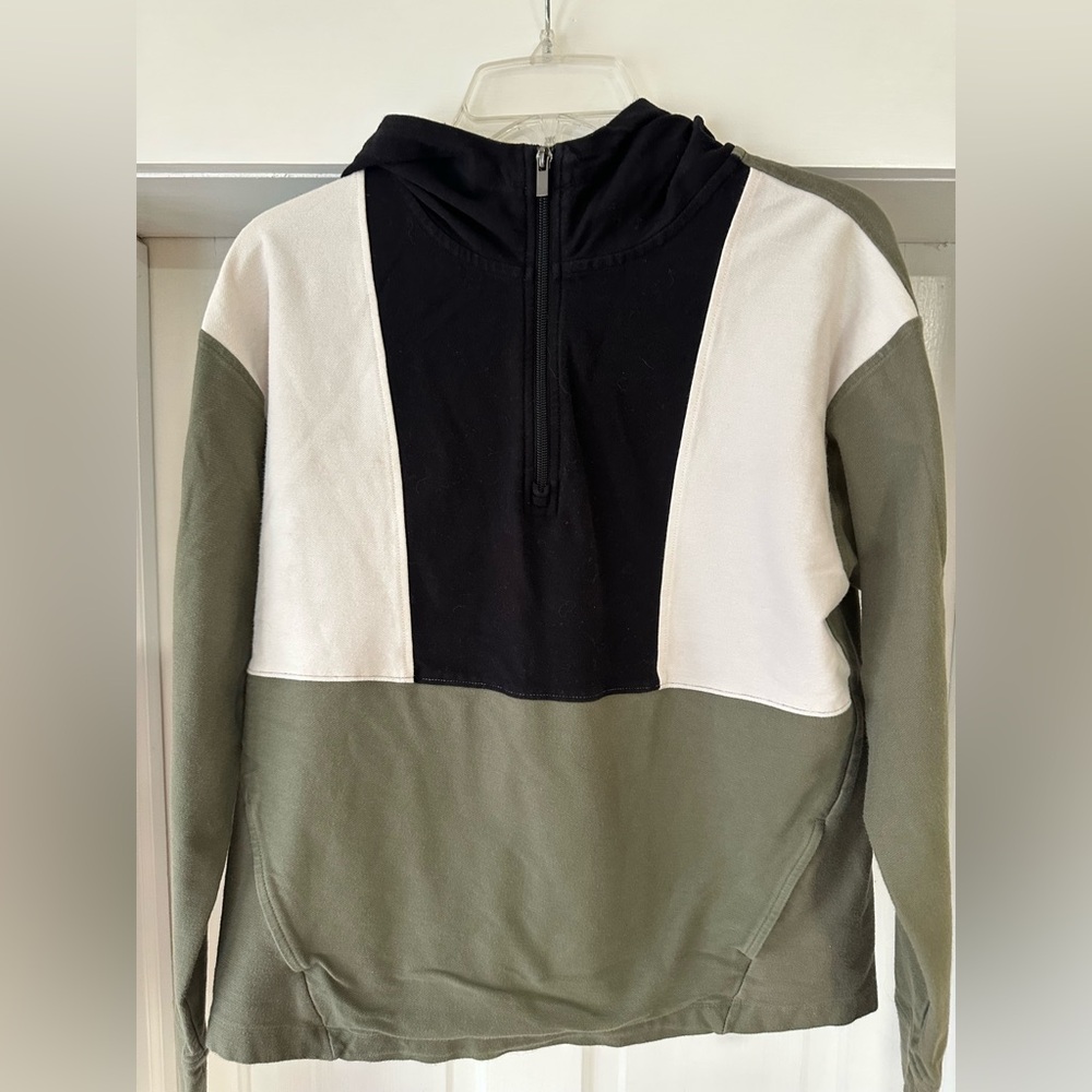 EUC The Limited Colorblock 1/4 zip womans hoodie sz med cotton boxy fit pockets